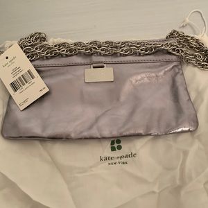 🌺NWT🌺 Kate Spade metallic silver clutch
